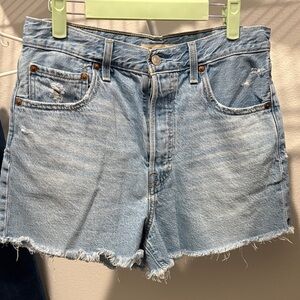 Levi's Light Blue Ribcage Shorts